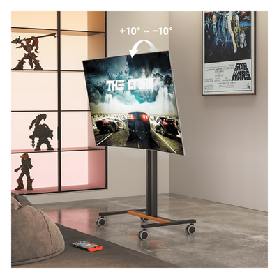 Soporte Móvil para TV / Hasta 55 Pulgadas / Carga 35 kg (77 lbs) / VESA 200x200 a 600x400 / Ruedas con Frenos / Altura Ajustable 4 Posiciones