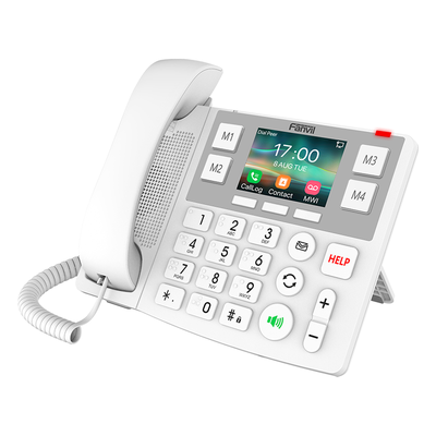 Teléfono IP / Pantalla 3.5 Pulgadas / Wi-Fi Dual Band / Botones Braille / Bluetooth 4.2 / PoE / 2 Líneas SIP