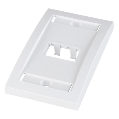 Placa de Pared Vertical / 2 Puertos Mini-Com / Etiqueta y Cubierta Integradas / 2.75 x 4.5 in / ABS / Blanco