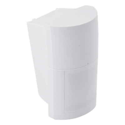 Detector de Movimiento PIR Exterior / Inalámbrico / 120° / Alcance 12 m (40 ft) / Montaje Ajustable 0.8-2.7 m / SMDA / Blindaje RFI y Luz Visible