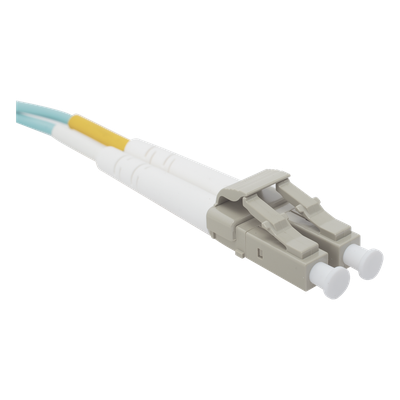 Jumper de Fibra Óptica / Multimodo 50/125 OM3 / LC-LC Duplex / OFNR / 5 m (16.40 pies) / Color Aqua