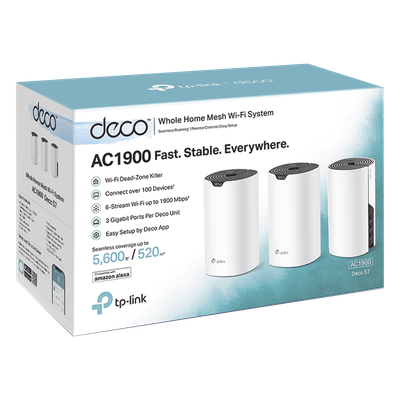 Sistema Mesh Wi-Fi / Doble Banda AC1900 Mbps / 3 Nodos / 3 Puertos Gigabit WAN/LAN Auto-Detect / 3 Antenas Internas / App iOS Android