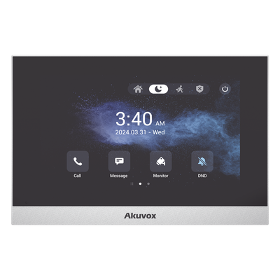 Monitor IP Android / Pantalla Táctil LCD 7" / Wi-Fi / Bluetooth / PoE / SIP / 8 Entradas de Alarma / 1 Salida de Relé / Gestión en la Nube
