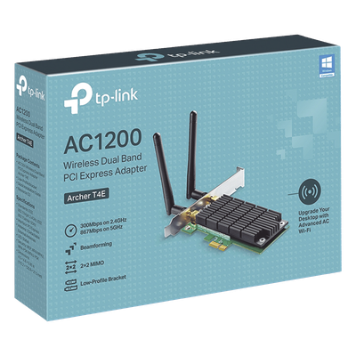 Adaptador PCI Express Wi-Fi / Doble Banda AC1200 / 2.4 y 5 GHz / 2x2 MU-MIMO / Antenas Desmontables 2 dBi / Perfil Bajo y Completo