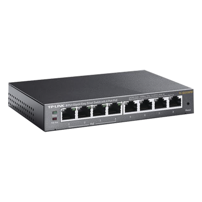 Switch PoE Easy Smart / 8 puertos Gigabit / 4 puertos PoE 802.3af / 55 W total / 11.9 Mpps