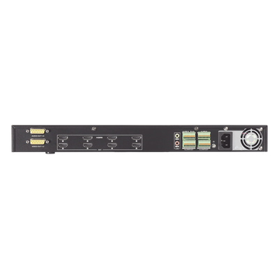 Decodificador de Vídeo IP / 8 Salidas HDMI 4K UHD / 128 Canales Simultáneos / Videowall 25 Cámaras por Pantalla / Dual Ethernet Gigabit / Fibra Óptica