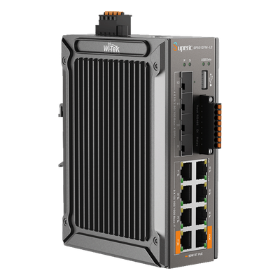 Switch PoE Industrial L2+ / 8 Puertos Gigabit PoE / 4 Puertos SFP 10G / Capacidad 96 Gbps / Presupuesto PoE 240 W / Rango -40 a 75 °C (-40 a 167 °F) / Sin Ventilador