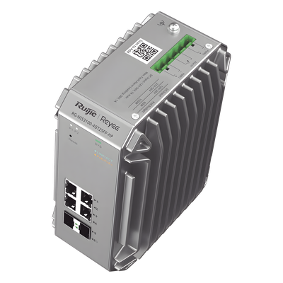 Switch Industrial PoE / 4 Puertos Gigabit 802.3af/at / 2 Puertos SFP / Administrable Cloud / Grado Industrial / Protección contra Descargas