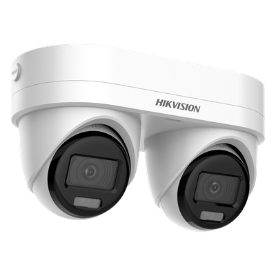 Cámara IP Dual Lente / 4 Megapixel por Sensor / WDR 120 dB / IR 10 m (32.8 ft) / IP67 / IK10 / PoE / Audio Bidireccional