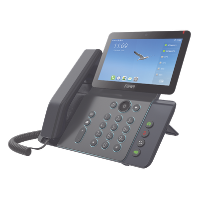 Videoteléfono IP / 20 Líneas SIP / Pantalla 7" Ajustable / Android 9.0 / Conferencia 10 Vías / Teclado Retroiluminado / PoE
