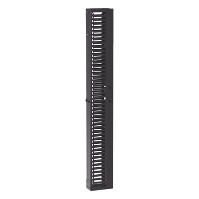Organizador de Cables Vertical / Alta Densidad 45U / Ancho 6 in (152.4 mm) / Solo Frontal / Tapa de Acero / Rack Abierto EIA