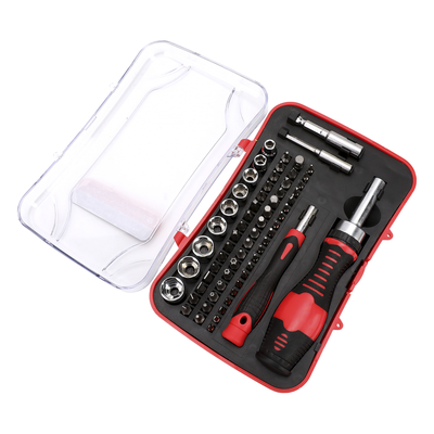 Juego de Herramientas / 65 Piezas / Acero CR-V / Estuche Plástico Compacto / 20 x 13 x 4.5 cm
