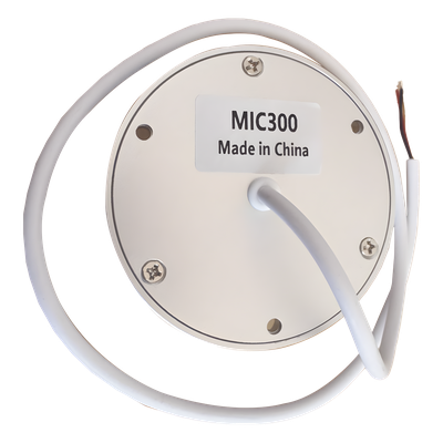 Micrófono Omnidireccional / Cobertura 10-100 m² / Sensibilidad -38 dB / SNR 70 dB / 12V DC / Ø 95 mm