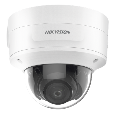 Domo IP / 4 Megapixel / Lente Mot. 2.7 a 13.5 mm / IR EXIR 40 m (131.2 ft) / IP66 / IK10 / DarkFighter / Audio y Alarma I/O / PoE+ / Micro SD / 4 Analíticos IA