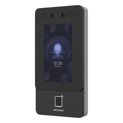 Terminal de Control de Acceso / Reconocimiento Facial 2 MP / Lector MIFARE 13.56 MHz / Pantalla Táctil 4.3" / PoE y Wi-Fi / IP65 / 1,500 Rostros / 3,000 Huellas / SIP