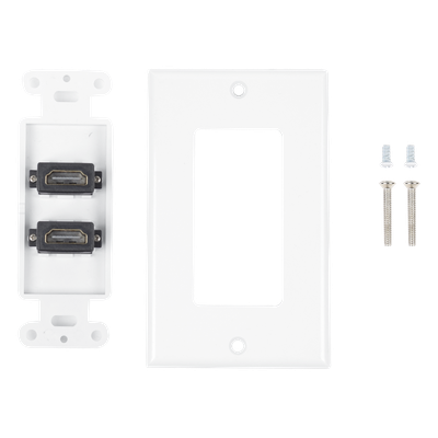 Placa de Pared / 2 Puertos HDMI Hembra a Hembra / 4K UHD / UL 94V-0 / 70 x 115mm / 2.75' x 4.52'