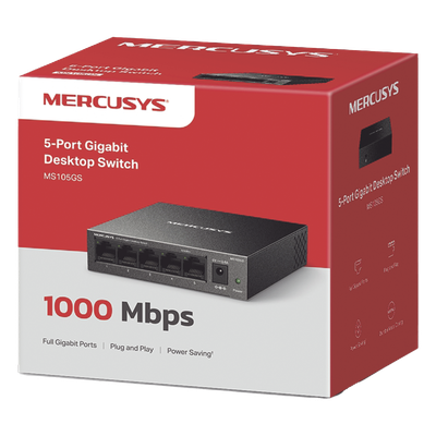 Switch No Administrable / 8 Puertos Gigabit / 16 Gbps / Carcasa Metálica / Sin Ventilador / Plug and Play