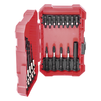 Juego de Puntas y Brocas / 18 Piezas / Entrada Hexagonal 1/4" / PH, Torx, Cuadradas / Brocas 2-6 mm / Estuche Organizador