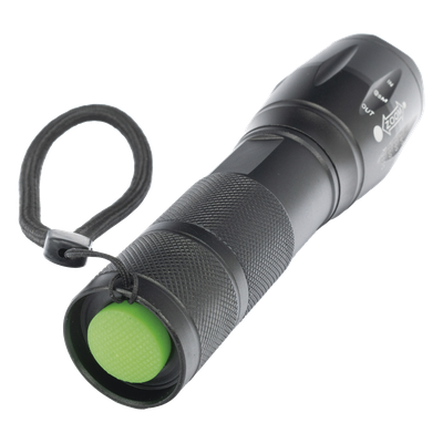 Linterna LED Táctica / 600 Lúmenes / IPX4 / Zoom Ajustable / Funcionamiento Dual 4.5V / 3.7V / Aluminio Ultraligero