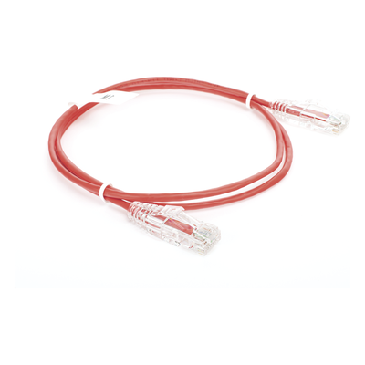 Cable de Parcheo Slim UTP Cat6 / 1 Metro (3.28 Pies) / 28 AWG / Rojo / 1 Gbps