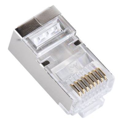 Plugs Pass Through / Cat6 Blindado / Chapado Oro 30μm / 100 Piezas / TIA-568B.2