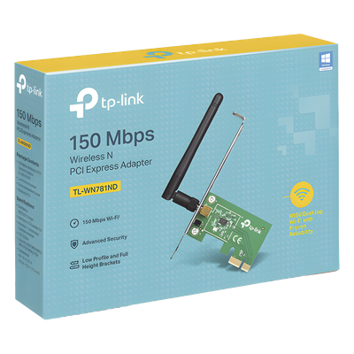 Adaptador Inalámbrico PCI Express / 150 Mbps / Banda 2.4 GHz / Antena Desmontable 2 dBi / IEEE 802.11n/g/b