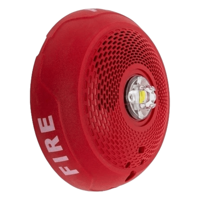 Bocina con Lámpara Estroboscópica LED / Montaje en Techo / Lente Rojo / Candela Seleccionable / 25-70.7 VRMS / 1/4-2 W