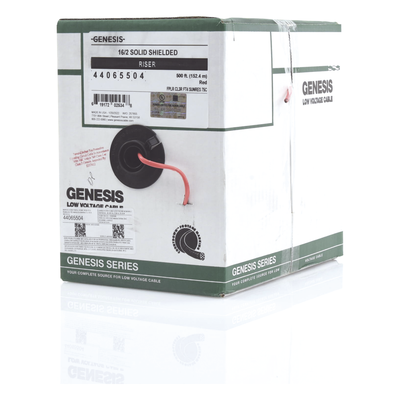 Bobina de Cable para Sistemas de Detección de Incendio / 2x16 AWG / Blindado / Riser 152 m (500 ft) / FPLR / Rojo