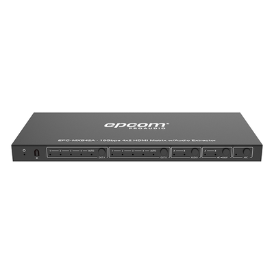 Matriz HDMI / 4 Entradas x 2 Salidas / 4K2K@60Hz / HDR / YCbCr 4:4:4 / HDCP 2.2 / 18 Gbps / Extractor de Audio / Downscaling 4K a 1080p