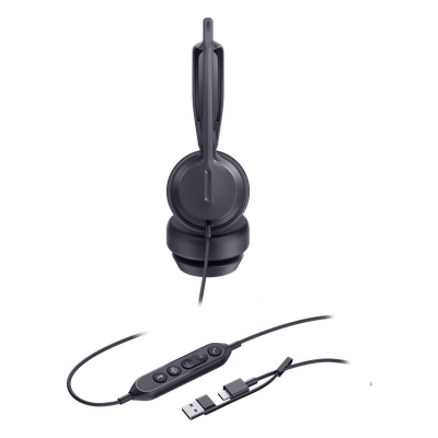 Auriculares Profesionales USB / Cancelación de Ruido con IA / Altavoz 35 mm / Certificado Microsoft Teams / USB-C con Adaptador USB-A / Diseño Ergonómico Binaural