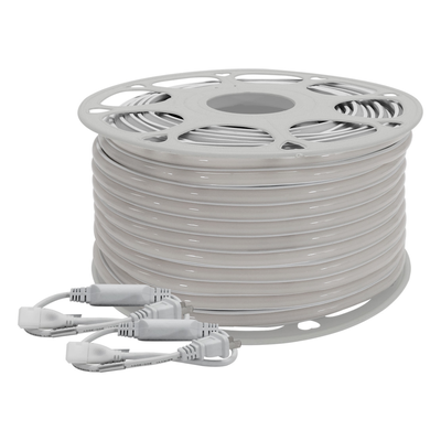 Manguera LED Luminosa / Resina Transparente IP65 / 50 m / 110V CA 4.2 A / 500 W / 6500 K / 164 pies / Corte cada 100 cm