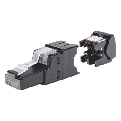 Plug RJ45 UTP / Cat6A / Terminación en Campo / 22-26 AWG / Recto y Angulado / 0.5-0.7 ft Equivalente
