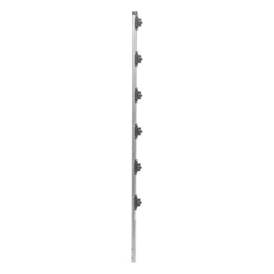 Poste para Cerca Electrificada / 6 Aisladores de Paso / Acero Galvanizado Calibre 18 / Altura 1.4 m (4.6 ft) / Fijación en Concreto / Intemperie