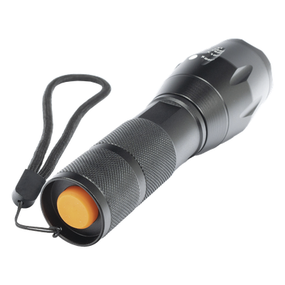 Linterna LED Táctica / 800 Lúmenes / IPX4 / Zoom Ajustable / Doble Alimentación / Aluminio