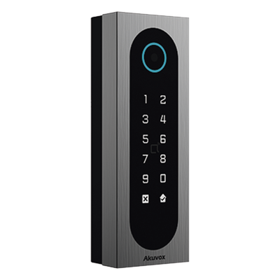 Control de Acceso Slim / 20,000 Tarjetas / 100,000 Eventos / IP65 & IK09 / Multi-Credencial QR-Bluetooth-PIN-RFID / Wiegand-RS485-Relay / Aluminio y Vidrio Templado