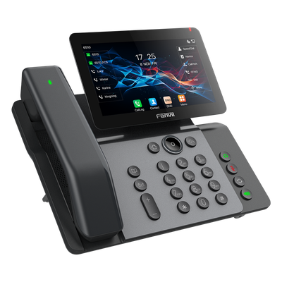 Teléfono IP Ejecutivo / 20 Líneas SIP / Pantalla Táctil IPS 7" / Wi-Fi 6 / Bluetooth 5.4 / Handset Inalámbrico / PoE / Gigabit Dual Ethernet