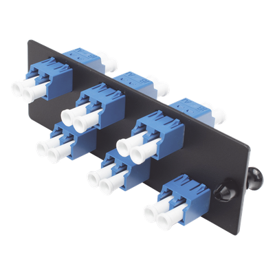 Placa Acopladora de Fibra Óptica / 12 Fibras LC Duplex / Monomodo OS1/OS2 / Zirconia Cerámica / Color Azul