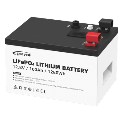 Batería LiFePO4 / 12.8 Vcc / 100 Ah / 1.28 kWh / 6000 Ciclos / IP65 / Pantalla LCD