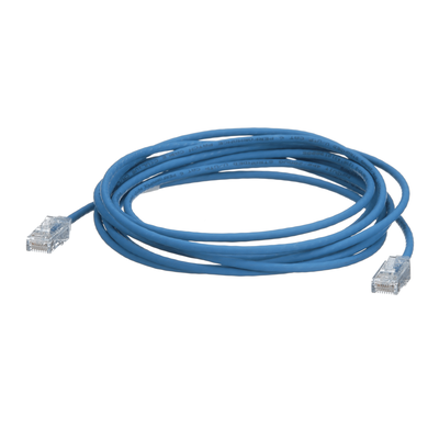 Cable de Parcheo Cat6 UTP / 28AWG Diámetro Reducido / 30.48 m (100 ft) / Azul / 250 MHz / PoE++