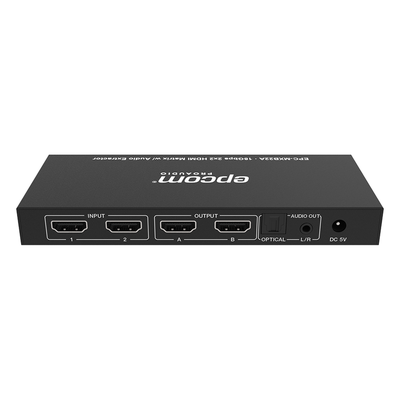 Matriz HDMI / 2x2 / 4K2K@60Hz / HDR / YCbCr 4:4:4 / 18 Gbps / Extractor de Audio / HDCP 2.2