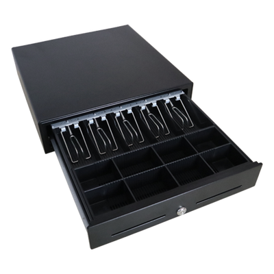 Cajón para Efectivo / Apertura Manual Push Open / Sin Electricidad / Insertos Ajustables 4/5/6/8 Billetes / Acero SPCC / 410 mm