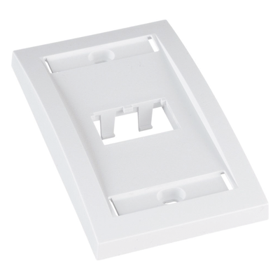 Placa de Pared Vertical / 2 Puertos Mini-Com / Etiqueta y Cubierta Integradas / 2.75 x 4.5 in / ABS / Blanco