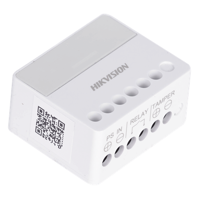 Relevador Inalámbrico / 1 Entrada Alarma 24 h / 1 Salida 0-36 Vcc 5 A / 433 MHz Bidireccional / AES-128 / LED de Estado