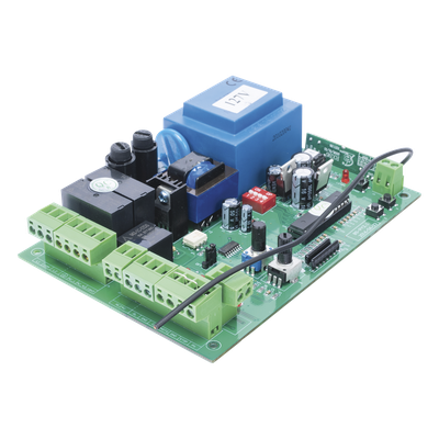 Tarjeta de Control Electrónico / Motor Corredizo 1200 RPM / Pantalla LCD / Conectividad Inalámbrica / IP44 / 110-120 VCA