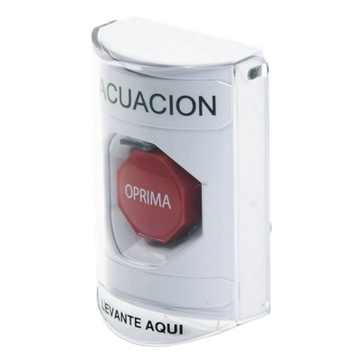 Botón de Evacuación / Cubierta Policarbonato / Restablecimiento con Llave / Bocina Integrada / Interior-Exterior / -40 a 121 °C