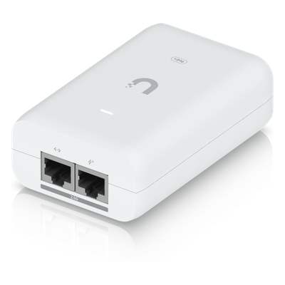Adaptador PoE+ / 30 W / 2.5 Gbps / 48V 0.65A / (2) Puertos RJ45 Blindados / LED Indicador / Protección contra Sobretensiones