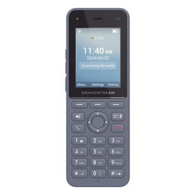 Teléfono IP Inalámbrico / Wi-Fi 6 Dual Band / 3 Cuentas SIP / 3 Líneas / Voz HD / Bluetooth / Pantalla 2.4" / Batería 3000 mAh