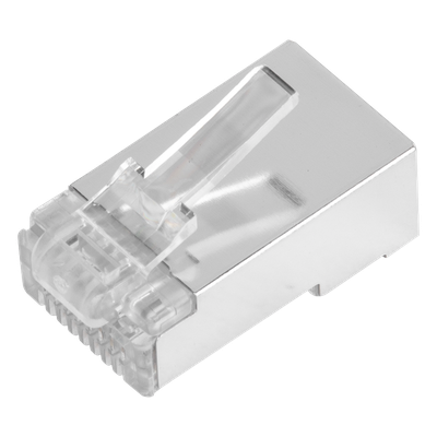 Plug Modular RJ45 / Cat6 Blindado / Chapado Oro 30µ / 23AWG / Sin Pin Tierra / 100 Piezas