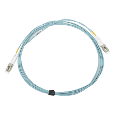 Jumper de Fibra Óptica / Multimodo 50/125 OM3 / LC-LC Duplex / OFNR / 5 m (16.40 pies) / Color Aqua