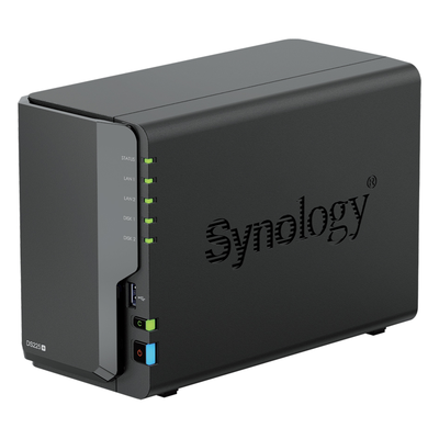NAS de 2 Bahías / Rendimiento 282/217 MB/s / Conectividad 2.5GbE y 1GbE / CPU Intel Celeron J4125 / RAM Expandible a 6 GB / Hasta 40 TB / USB 3.2 Gen 1